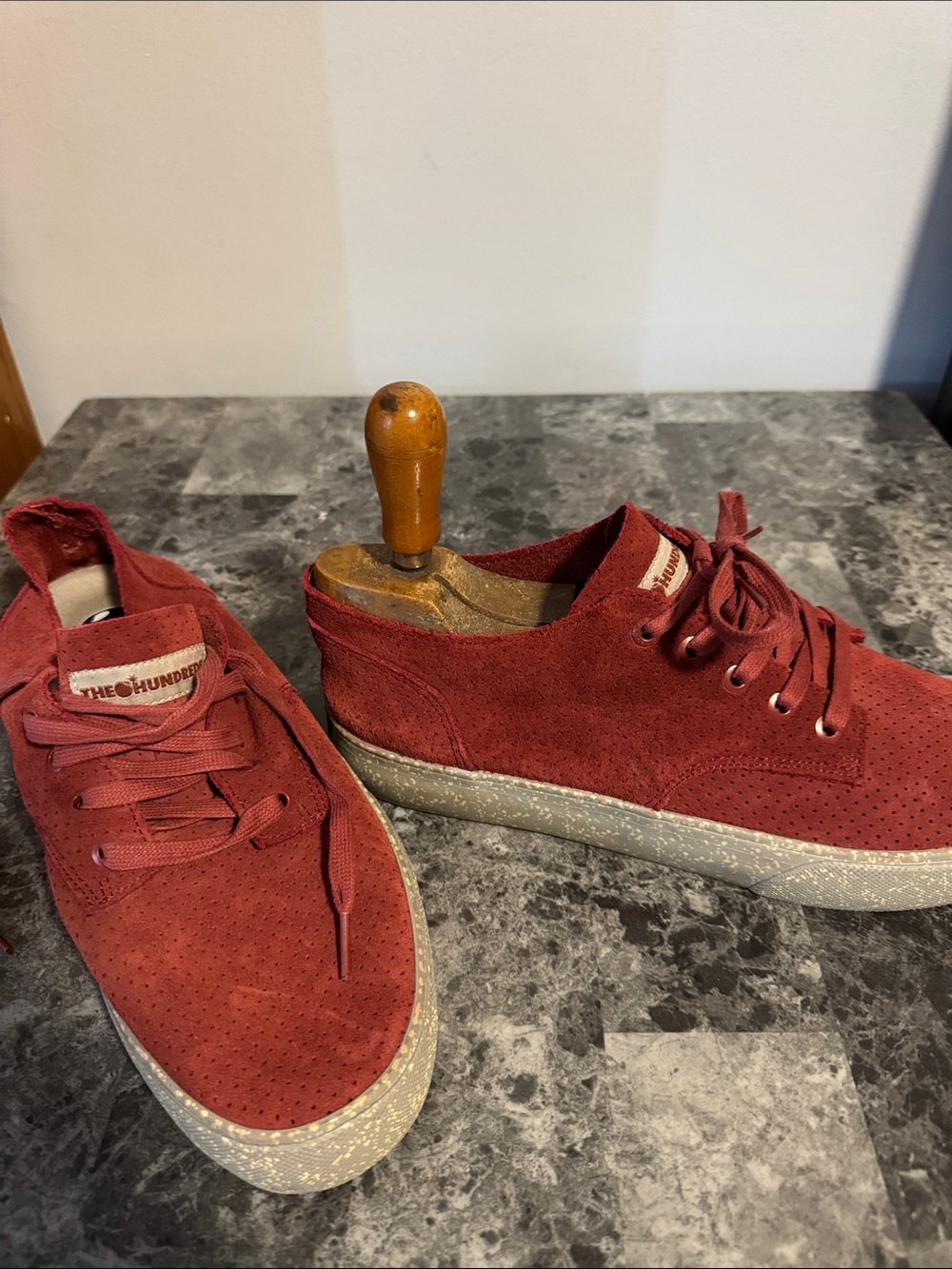 The Hundreds Men's Burgundy Suede Low-Top Sneakers